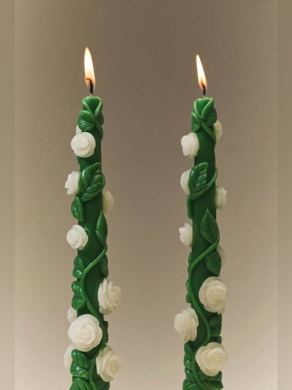 NEW Anthropologie Rose Vine Taper Candles, Set of 2
